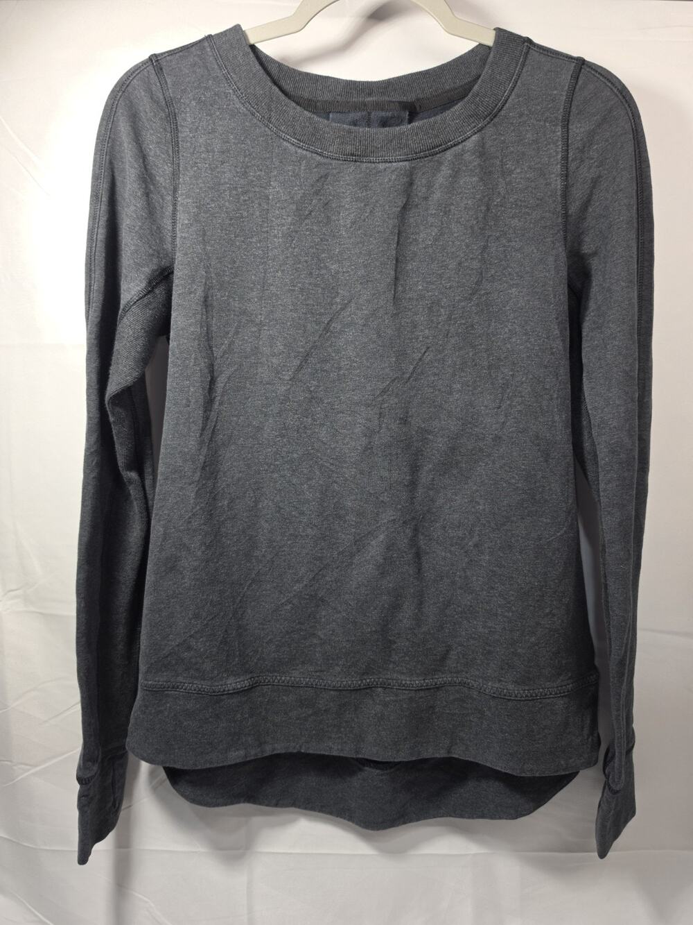 Lululemon Sweatshirt Womens 10 Gray Exhalation Pockets Athleisure Workout EUC B7